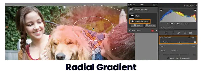 radial gradient tool for background in Lightroom